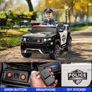 12V Battery Operated Police Car Ride-On for Kids with Flashing Lights