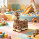 Brown 6V Electric Ride-On Giraffe Toy for Children Aged 1.5 to 5 Years