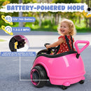 ANPABO 12V Pink 3-in-1 Electric Ride-On Car with Remote Control for Kids Ages 1.5-3