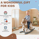 Soft Rocking Horse with Rabbit Companion and Neighing Sounds for Ages 2 - 5