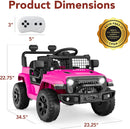 Bold Pink 12V Ride-On Car for Kids with Parental Control