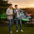 Akargol FX822 Remote Control Fighter Jet with LED Lights and Three Batteries in Army Gray