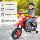 Red Electric Dirt Bike for Kids with Training Wheels, Headlight, and Music, Ages 5-8