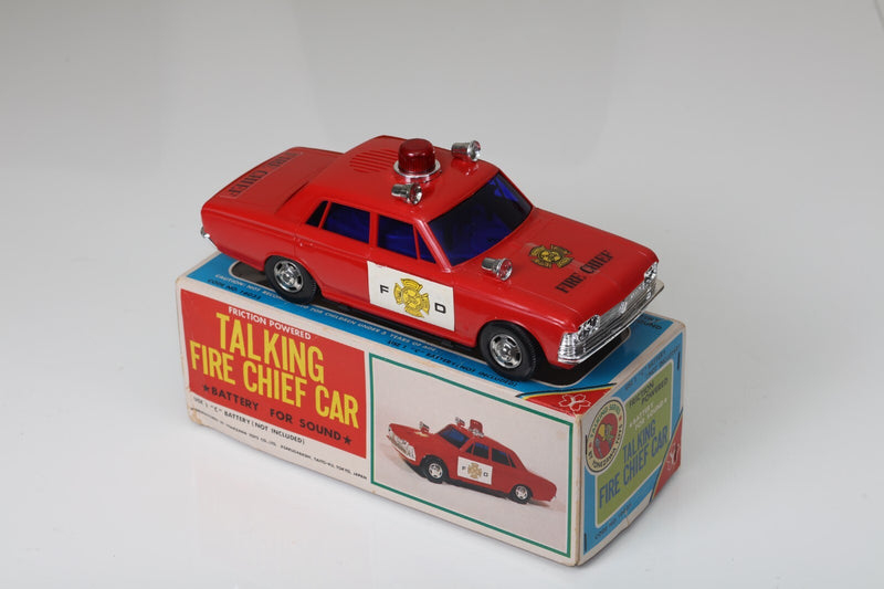 Vintage Japanese Friction-Powered Talking Police Car Toy