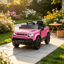 Pink 12V Children's Electric Ride-On Car with Remote Control, Suspension, Lights, and Music