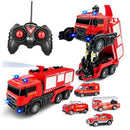 LED Sound Remote Control Fire Truck Toy with 3 Mini Vehicles