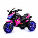 12V Battery Operated 3-Wheel Motorcycle Toy for Kids with Illuminated Wheels