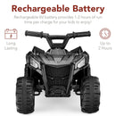 Black 6V Ride-On ATV Quad 4-Wheeler Toy Car for Toddlers Ages 1.5-3 Years, 1.8MPH