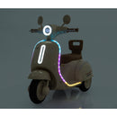 Beige 12V Electric Scooter for Kids 3-6 with Backrest and Bluetooth Music