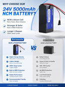 24V 5Ah Lithium Power Battery for Ride-on Toys with 29.4V 1A Charger