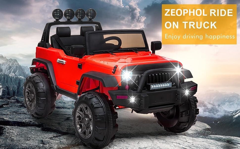 12V Electric Ride-On Kids Pickup Truck with 3 Speeds and Remote Control - Red