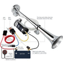 FARBIN Chrome 12V Air Horn Kit for Trucks and Trains