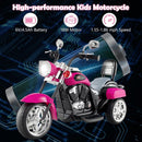 Charming 6V Kids' Chopper Motorcycle with Horn & Headlight in Rose Red