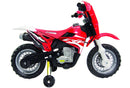 Honda CRF250R 6V Red Ride-On Dirt Bike with Training Wheels and Music for Ages 3-8