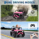 Pink 24V 4WD Ride-On Truck for Kids - Speedy 4.97MPH with Double Seats