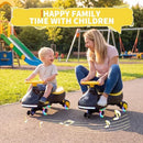 12V Pedal Wiggle Car and Swing Combo for Kids - Rechargeable Black
