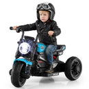 Blue 6V Children’s Motorcycle with Music, Storytelling, LED Lights, Accelerator Pedal, and Tri-Wheel Design