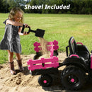 24 Volt Electric Ride-On Tractor Toy for Girls with Trailer and Remote