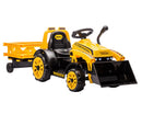6V Construction Tractor Ride-On with Trailer and Functional Loader