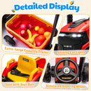 Joyracer 12V Bluetooth Remote Control Red Tractor Trailer Ride-On Vehicle with LED Lights