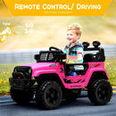 12V Pink Electric Ride-On Truck for Kids with Remote Control Off-Road Features