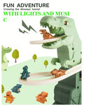 Dinosaur Slide Playset with Self-Climbing Stairs and Illuminating Features