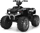 Black Kids Electric Quad with LED Lights, Music, and USB Connectivity