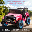 24V 2-Seater Pink Electric 4x4 Ride-On Truck for Kids with Remote Control