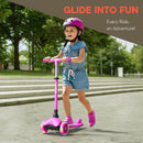 Pink Mini 3-Wheel Scooter for Children – Lean-to-Steer Design with LED Light-Up Wheels, Adjustable