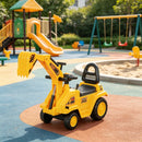 Dual-Function Kids Ride-On Digger Tractor with Pulling Cart for Outdoor Fun