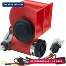 Red 12V Truck Air Horn with Compressor and Relay Kit