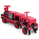 Red 2-Seater Electric Kids Train with Carriage, 12V, 2 Speed, Music, and Lights