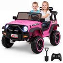 24V Dual-Seater Children's Electric Truck with Secure Doors, Remote Operation, Sound Horn & Music - Pink