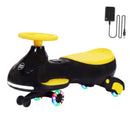 12V Pedal Wiggle Car and Swing Combo for Kids - Rechargeable Black
