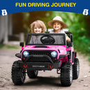 24V 4WD Electric Ride On Car for 2 with Remote Control, Bluetooth, and LED Lights, 3-in-1