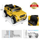 JOYLDIAS Yellow 12V Electric Truck Toy for Kids with LED Lights, Music, and Remote Control