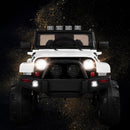 12V White Ride-On Truck for Kids with Remote Control, MP3 Music, and LED Lights