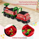 Green 6V Electric Ride-On Train with Carriage for Kids - 2 Seater, 1.6 MPH
