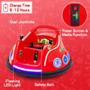12V Remote Control Kids Bumper Car with Flashing LED Lights and Music in Red