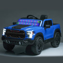 Blue 12V Remote Control Ride-On Car for Kids Ages 3-6 with 4-Wheel Shock Absorption