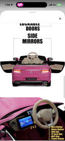 Mercedes-Maybach S650 Pink Electric Ride-On Car with Opening Doors, Lights, and Safety Belt