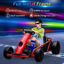 Garvee G Series 24V Red Go Kart with 600W Motor, 8MPH Speed, and 9Ah Battery for Kids Ages 8-12