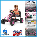 Costzon Kids' 4-Wheel Pedal Go Kart with Adjustable Seat and Handbrake in Pink