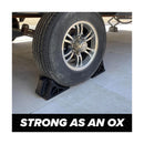 EKON OX BLOX Durable Wheel Chocks with Handle - 2-Pack, 6" Wide Base