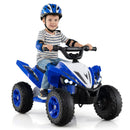 12V Kids Electric ATV Quad with LED Lights and 7 mph Speed - Navy