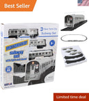 New York City 3 Piece Electric Train Set with Track and Sound Features, 39" x 25"