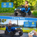 12V Children's Electric Truck with Parental Control, 3 Speed Settings, LED Lights, and Music Feature
