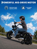 24V Children’s Electric Motorcycle with Training Wheels and Speed Regulation, Supports Up to 143lbs