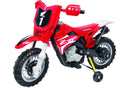 Honda CRF250R 6V Red Ride-On Dirt Bike with Training Wheels and Music for Ages 3-8