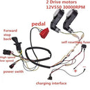 12V DIY Ride-On Car Conversion Kit with Dual Gearbox Motors, Wiring, Switch, and Pedal